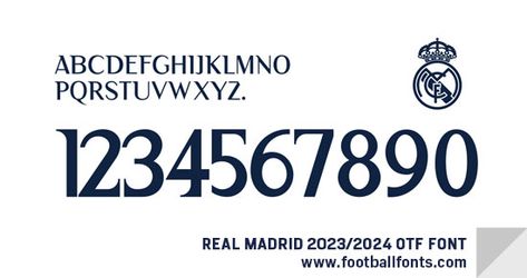 Football Fonts | TTF and Vector Fonts for Football Real Madrid Logo Art, Football Real Madrid, Real Madrid 2014, Football Players Names, Nike Portugal, Football Fonts, Vissel Kobe, Real Madrid Kit, Real Madrid Logo