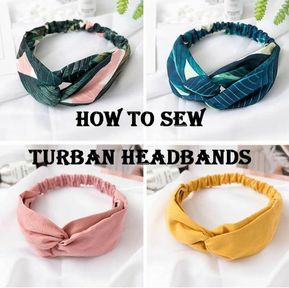 Sew Turban, Sew A Headband, Sewing Headbands, Fashion Headbands, Headband Diy, Headband Tutorial, Sewing Projects Clothes, Turban Headband, Fabric Headbands