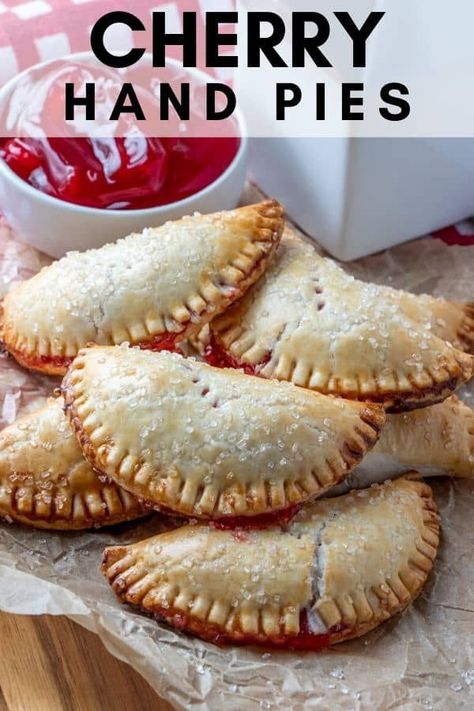 Cherry Hand Pies Recipes, Fruit Hand Pies, Cherry Hand Pies, Pecan Sticky Buns, Hand Pie Recipes, Kinds Of Pie, Fried Pies, Hand Pie, Canned Cherries