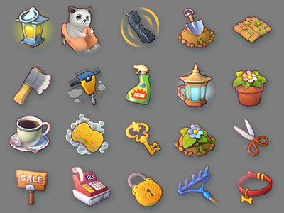 Garden icons Garden Icons, Garden Scapes, Plant Games, Game Textures, Game Icons, 2d Game Art, Isometric Art, Fantasy Props, Game Props