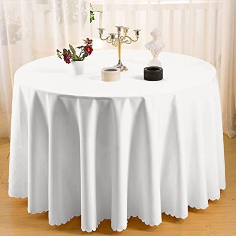 Wrinkle Resistant Polyester Round Tablecloth,White Elegant Table Cover Protector for Family Dinners or Gatherings, Indoor or Outdoor Parties, Hotel Everyday Use Circle Diameter:320 cm White Round Tables, Decoration Buffet, Dining Table Cover, Buffet Decor, Wedding Tablecloths, Party Table Cloth, Color Wedding, Mantel Redondo, Plastic Tables