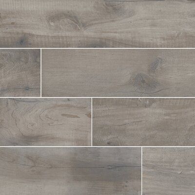 MSI Country River Bark 8" x 48" Porcelain Wood Look Tile Color: Light Gray Porcelain Wood Tile, Traditional Colonial, Natural Wood Flooring, Matte Tile, Wood Tile Floors, Porcelain Mosaic Tile, Wood Look Tile, Kitchen Floor Tile, Stone Feature