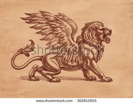 St Mark Tattoo Lion With Wings, Lion Sketch, Winged Lion, Mark Tattoo, Alchemy Art, Cloud Tattoo, Full Back Tattoos, Saint Mark, Lion Images