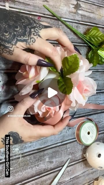 Amber Dawn Riley on Instagram: "Such a quick and easy Dollar Tree craft that’s great as a wedding, baby shower, or nursery decoration.  #dollartree #dollartreediy #dollartreeobsessed #dollartreecrafts #dollartreehaul #dollartreeaddict #dollartreedecor #weddinginspiration #diywedding #diyweddingdecor #diyweddingideas #diydecor #diyhomedecor" Diy Floral Ornaments, Dollar Tree Crafts Videos, Dollar Tree Baby Shower Decorations, Dollar Tree Flower Arrangements Diy, Dollar Tree Baby Shower Ideas, Baby Shower Dollar Tree, Tree Centrepiece Wedding, Dollar Tree Diy Wedding, Faux Flower Centerpiece