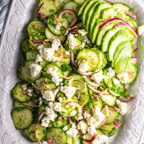 PERUV Peruvian Dishes, Peruvian Recipes, Cucumber Recipes, Healthy Salad, Greek Salad, Cucumber Salad, How To Make Salad, Salad Ingredients, Delicious Salads