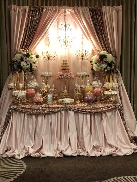 15 Party Ideas Quinceanera, Sweets Table Wedding, Quince Decor, Sweet 15 Party Ideas Quinceanera, Sweet 15 Party Ideas, Gold Cake Stand, Quince Decorations, Quinceanera Decorations, Quinceanera Themes