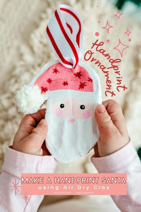 Natal, Christmas Salt Dough Ornaments Handprint, Baby Hand Ornament, Kids Salt Dough Ornaments, Salt Dough Mistletoes, Salt Dough Ornaments Santa, Handprint Salt Dough Ornaments, Salt Dough Christmas Ornaments For Kids, Handprint Santa Ornament