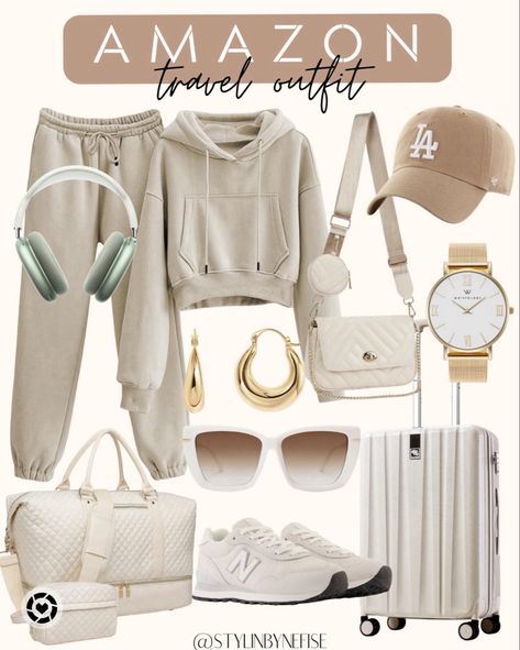 Tap Pic To Shop! ✨  Travel outfit, amazon finds, amazon fashion finds, joggers, jogger set, lounge set, amazon lounge set, airport look, loungewear, lounge set amazon, loungewear set, airport outfit, airport travel outfit, airport looks, airplane outfit, airport outfit amazon, travel outfit amazon, travel accessories, travel bag, new balance sneakers, new balance shoes, neutral sneakers, sneakers, new balance, winter outfit, casual winter style,  amazon winter outfit Cute Outfits For Airplane Travel, Beige Airport Outfit, New Balance Winter Outfit, Amazon Airport Outfit, Outfit For Airplane Travel, Outfit Amazon Finds, Casual Winter Style, Amazon Loungewear, Airplane Outfit