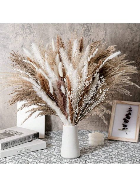 50pcs  44.5cm Artificial Reeds ,Fake Pampas Grass Tree Twig Plant For Floor Vase Filling, Artificial Grass Branches Plants,Wedding Vase Decoration ,Bohemian Style Valentine'S Day SuppliesI discovered amazing products on SHEIN.com, come check them out! Pampas Grass Tree, Plants Wedding, Grass Tree, Wedding Vase, Pampas Grass Bouquet, Vase Decoration, Dried Pampas, Pampas Grass Decor, Grass Decor