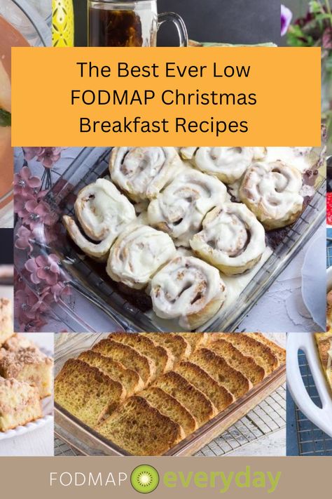 Whether the youngsters are waking up at dawn to attack the present pile, or if you rise at a leisurely hour, Christmas breakfast and brunch can be a great tradition. And, we are here to tell you that just because you are eating low FODMAP, you do not have to go without! From pancakes to waffles, breakfast sausages, home fries, coffee cakes and more, we have 24 low FODMAP recipes for you. The first recipe is prepped the night before and features seasonal eggnog flavors! Low Fodmap Breakfast Recipes Easy, Low Fodmap Christmas Appetizers, Low Fod Map Thanksgiving, Quick Low Fodmap Breakfast, Low Fod Map Breakfasts, Caramel Pecan Sticky Buns, Fodmap Breakfast, Cinnamon Streusel Coffee Cake, Low Fodmap Snacks