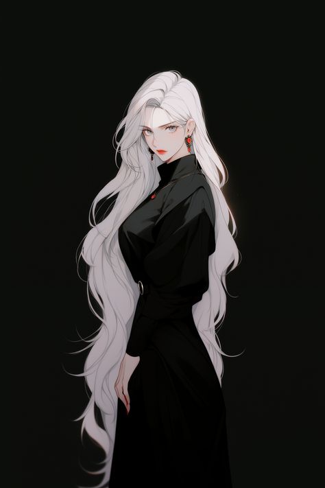 Black Skin White Hair Character Art, Girl With White Hair Art, Anime Woman With White Hair, White Hair Character Art, Boosting Confidence, Black Cat Anime, Long White Hair, Cocoppa Wallpaper, 1080p Anime Wallpaper