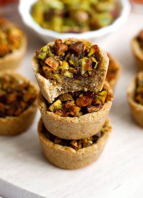 Healthier Vegan Baklava Cups (Gluten-free) Dairy Free Baklava Recipe, Vegan Baklava Recipe, Gf Baklava Gluten Free, Eggless Baklava Cheesecake, Gluten Free Baklava, Vegan Baklava, Baklava Recipe, Middle Eastern Desserts, Ramadan Recipes