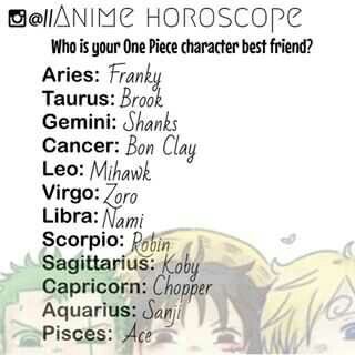 Anime Horoscope, who is your One Piece character best friend?, Zodiac signs, text; Zodiac Signs Anime Horoscope, Pieces Horoscope, Anime Zodiac, Pisces Quotes, One Piece Characters, The Zodiac Signs, Horoscope Signs, Your Character, Anime Games