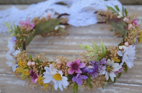 Wildflower Hair, Wildflower Crown, Daisy Flower Crown, Wild Daisies, Late Summer Flowers, Wedding Flower Crown, Floral Cake Topper, Bridal Sunflowers, Rustic Flower Girls