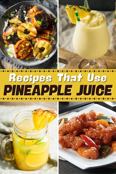 Pineapple Juice Uses, What To Make With Pineapple Juice, Pineapple Juice Recipes Food, Uses For Pineapple Juice, What To Do With Pineapple Juice, Recipes Using Pineapple Juice, Pineapple Beverages, What To Do With Pineapple, Recipe With Pineapple Juice