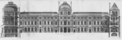 Louvre, Paris Palace Drawing, Louvre Palace, French Palace, Paris Louvre, Map Murals, French Architecture, Old Paris, Royal Residence, 3dprinting Design