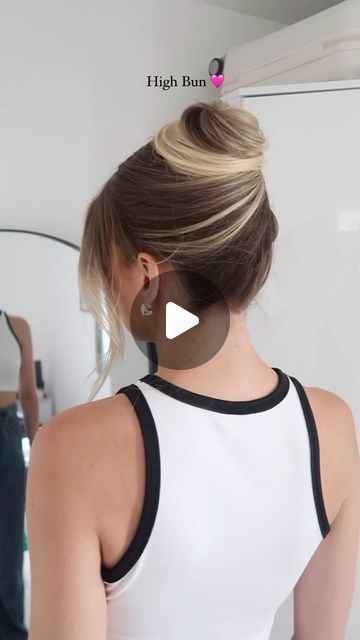 Easy Updo High, Easy Office Hairstyles Medium Simple Updo, Hi Bun Hairstyles, Hair Styles High Bun, Fine Hair Tutorials, Buns Hairstyles For Long Hair, French Twist Updo Tutorial, Easy Cute Updos, How To Do An Updo Yourself