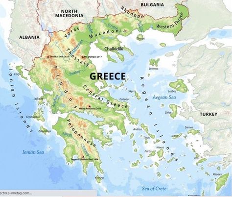 Map of Greece Greek Islands Map, Greece Drawing, World Map Europe, Map Of Greece, Greece Country, Sea Map, Geographical Features, Greece Map, Greek Flag