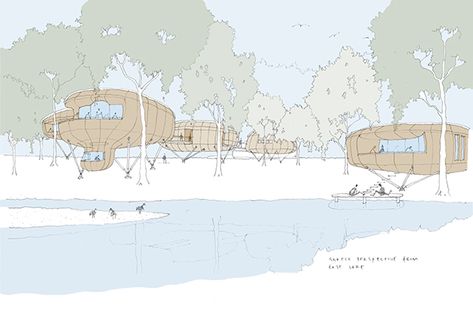 Sevenoaks Nature & Wellbeing Centre on Behance Housing Illustration, Boards Architecture, Exhibition Project, Wellbeing Centre, Presentation Graphics, Photoshop Sketch, Wellness Centre, Beautiful Sketches, Year 3