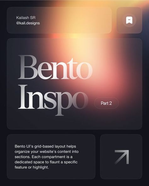 UI/UX Designer | Visual Designer | Kailash S R on Instagram: "Hello friends Here are some more Bento Grid Inspiration (Part 2) Feel free to share it with your friends.. :) Comment down your favourite👇 . . Hashtags: #designapps #dailyapp #graphicdesign #uiuxindia #uxuitips #uxd #crazyart #uxdesigner #bento #uitrends #ux #webdesigner #ui #uiuxbunker #uiuxsupply #uxbrainy #gradient #uibucket #dailyuix #dreamy #uidesign #ultimateuiux #apple #uxbucket #appbrainy #bentos #figma #color #palettes #bentodesign" Overlapping Website Design, Bento Grid Website Design, Bento Graphic Design, Bento Design Ui, Bento Ui Design, Bento Grid Design, Bento Web Design, Grid Web Design, Grid Inspiration