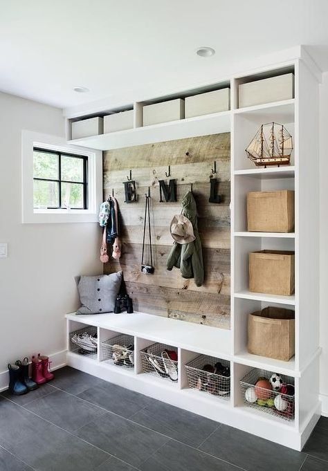 the mudroom is a pretty crucial spot in your house. An entryway is the first impression of your space and deserves organization, storage, and personality. These mudroom ideas are filled with classic mudroom bench and farmhouse style to more sleek options. Mudroom Ideas Diy, Mudroom Cubbies, Farmhouse Mudroom, Mudroom Organization, Mudroom Decor, Mud Rooms, Mudroom Design, Decor Ikea, Contemporary Farmhouse