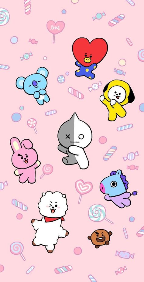 BT21 Wallpaper 🖌️ Whats Wallpaper, Bts Backgrounds, Bts Group Photos, Army Wallpaper, Bts Drawings, Line Friends, Bts Chibi, Kawaii Wallpaper, Bts Lockscreen