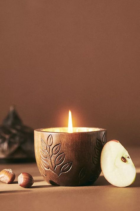 New Summer Home and Furniture Décor | AnthroLiving Acorn Candle, Anthropologie Candle, Candle Vessel, Acorn Leaf, Good Burns, Fresh Spices, Shaped Candle, Apple Harvest, Candle Gift Set