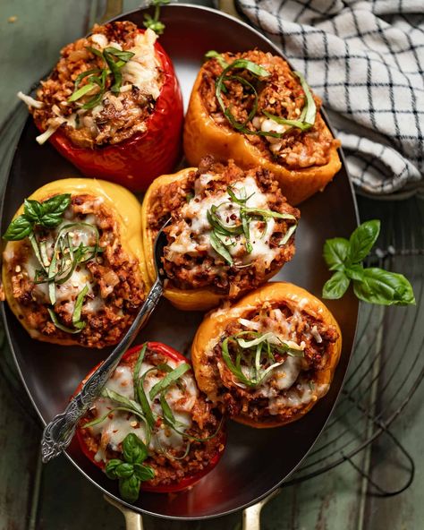 Italian Stuffed Peppers Recipe - Britney Breaks Bread Italian Stuffed Bell Peppers, Easy Stuffed Bell Peppers, Easy Stuffed Pepper Recipe, Stuffed Bell Peppers Recipe, Italian Stuffed Peppers, Easy Stuffed Peppers, Stuffed Peppers Recipe, Bell Pepper Recipes, Easy Italian