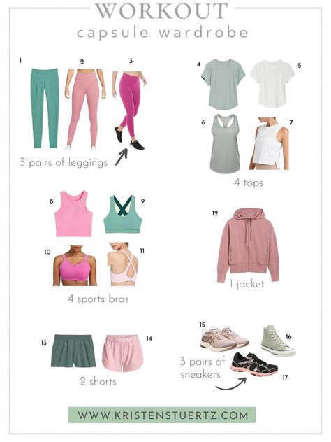 Gym Capsule Wardrobe, Workout Capsule Wardrobe, Workout Capsule, Home Gym On A Budget, Clothes Capsule Wardrobe, Home Gym Essentials, Holiday Capsule Wardrobe, Capsule Wardrobe Women, Athletic Wear Womens