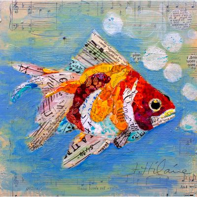 Elizabeth St Hilaire Paper Collage Art Ideas Easy, Paper Garlands, Creation Art, Collage Art Projects, Paper Collage Art, Magazine Collage, Collage Art Mixed Media, Monoprint, Fish Art