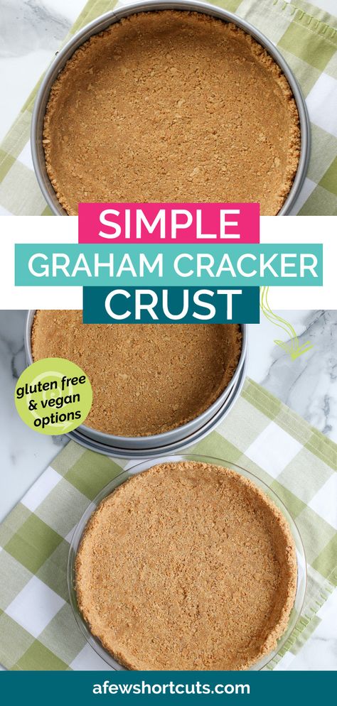 Gluten Free Gram Cracker Crust, How To Make Cheesecake Crust, Gf Graham Cracker Crust, Easy Gram Cracker Crust, Gf Cheesecake Crust, Diy Graham Cracker Crust, Vegan Graham Cracker Crust, Graham Cracker Crust For Cheesecake, Grahman Cracker Crust Recipe Pie