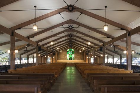 Camp Crestridge, Camping House, Mess Hall, Girls Camp, Place Of Worship, Stone Work, Open Air, Stained Glass, For Girls