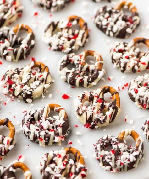 White Chocolate Covered Pretzels, Well Plated, Edible Christmas Gifts, Xmas Treats, Christmas Baking Recipes, Covered Pretzels, Christmas Candy Recipes, Holiday Snacks, Christmas Food Desserts