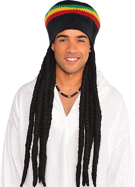 Amazon.com: amscan 840811 Black Rasta Dreadlock Wig with Tam | 1 Piece : Clothing, Shoes & Jewelry Faux Dreadlocks, Soldier Costume, Dreadlock Wig, Mardi Gras Costumes, Mardi Gras Parade, Halloween Costume Shop, Halloween Costume Accessories, Toddler Costumes, Dreadlock Hairstyles