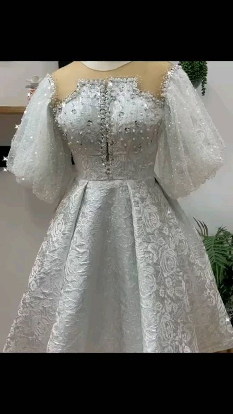 lacesnmore on Instagram: Another banger 🔥🔥🔥 Brocade @lacesnmore Designed by @anutuacreations This dress is Oxford Confirmed!!!!! Church Styles For Ladies, White Lace Dress Styles, Hair Styles Party, White Lace Styles, White Lace Outfit, Lace Styles For Wedding, Classy White Dress, White Lace Dress Short, Lace Dress Classy