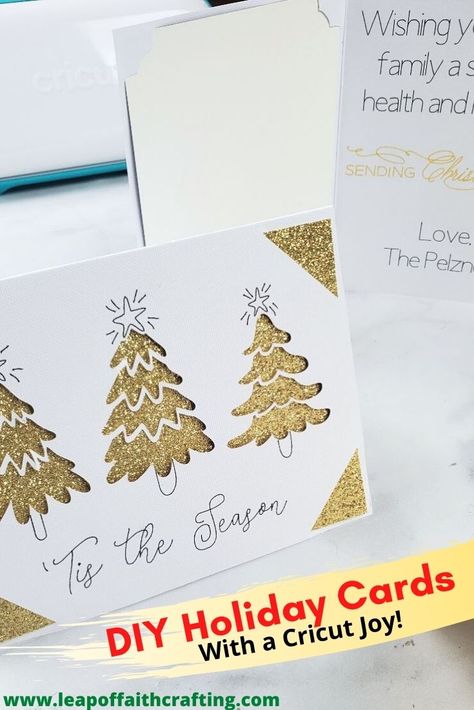 Cricut Joy Christmas Cards, Cricut Card Ideas, Cricut Joy Cards, Easy Holiday Cards, Diy Christmas Cards Cricut, Circut Joy, Cricut Christmas Cards, Cards Ideas Handmade, Glitter Projects