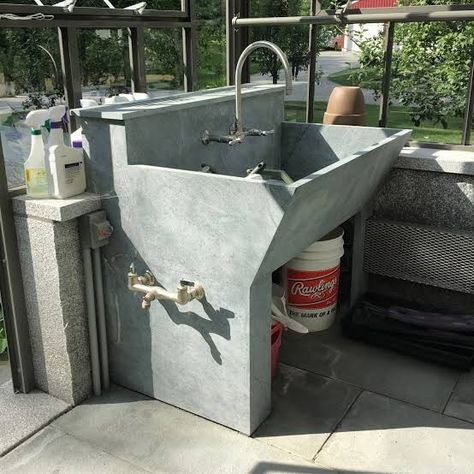 Greenhouse Sink, Outdoor Laundry Area, Greenhouse Architecture, Soapstone Sink, Outdoor Garden Sink, Outside Sink, Outdoor Sink, Outdoor Kitchen Sink, Sink Counter