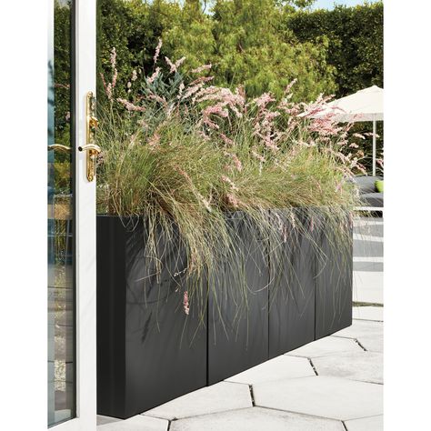 Room & Board | Terrace Rectangular Planters Terrace Planters, Rectangle Planters, Outdoor Terrace, Rectangular Planters, Steel Planters, Furniture Room, Landscaping Supplies, Patio Interior, Modern Planters