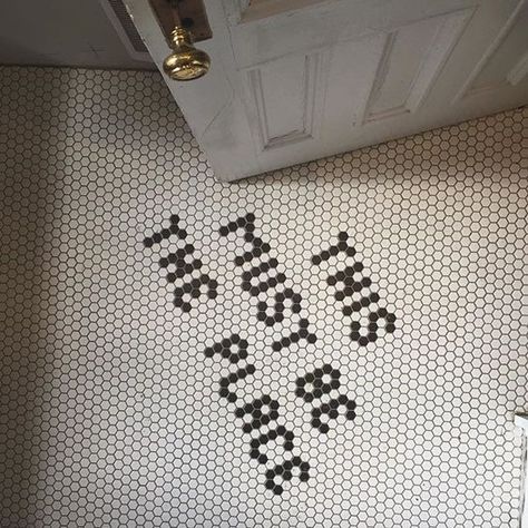 Classic & Typography Mosaic floors — The Berkshire House Custom Mosaic Tile, Tiles Pattern, Penny Tile, Custom Mosaic, Custom Tiles, Mosaic Flooring, Talking Heads, Restaurant Food, Floor Design