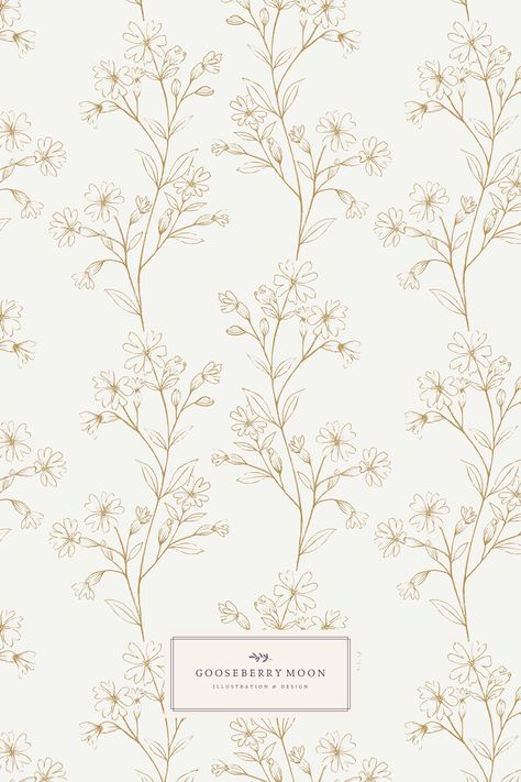 Gooseberry Moon, Simple Floral Pattern, Wedding Background Decoration, Briar Rose, Background Decoration, Sports Graphic Design, Wedding Background, Art Licensing, Color Stories