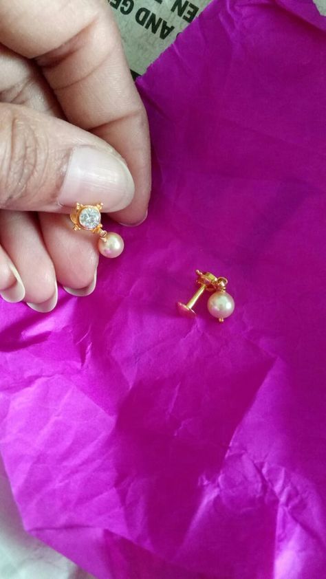 Small Buttas Ear Rings Gold, Muthyam Earrings Gold, 1 Gram Gold Earrings For Kids, Baby Ear Rings Gold, Studs For Kids Gold, Kids Earrings Gold Indian, 2grams Gold Earrings, Baby Earrings Gold Indian, Eyerings Gold Design