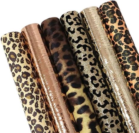 Amazon.com: David angie Leopard Printed Faux Leather Sheet Metallic Burst Crack Synthetic Leather Fabric Assorted 6 PCS 7.7" x 12.9" (20 cm x 33 cm) for Hair Accessories DIY Crafts Making (Leopard Pattern B) Leather Craft Patterns, Fabric Hair Bows, Faux Leather Sheets, Print Ideas, Making Earrings, Mötley Crüe, Fabric Animals, Leather Sheets, Diy Hair Accessories