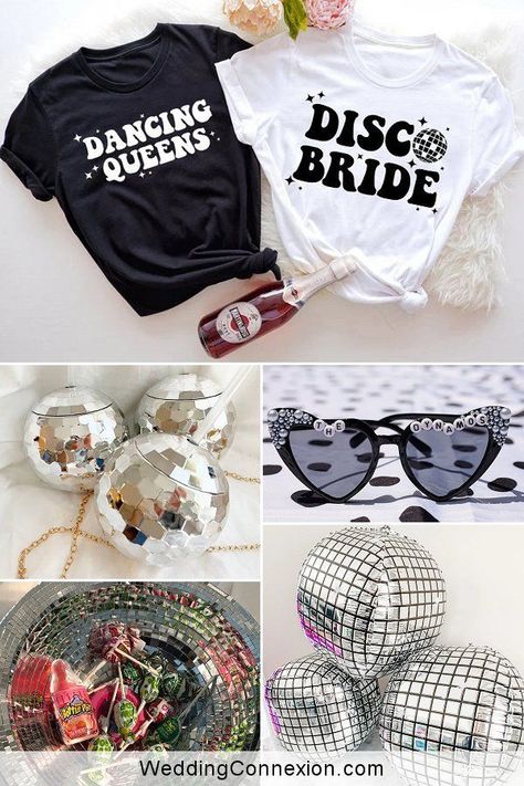 Get inspired with creative possibilities for your last disco bachelorette party. You’ll also find options for a Dancing Queens and Mamma Mia spin-off theme. Read more about a last disco bach party that makes for a fun and funky theme. at WeddingConnexion.com Karaoke Theme Bachelorette, Disco Ball Theme Bachelorette Party, One Last Disco Bachelorette, Last Dance Bachelorette Party, Disco Bachelorette Party Ideas, Bachelorette Party Disco Theme, Her Last Disco Bachelorette, Abba Bachelorette, Reputation Bachelorette