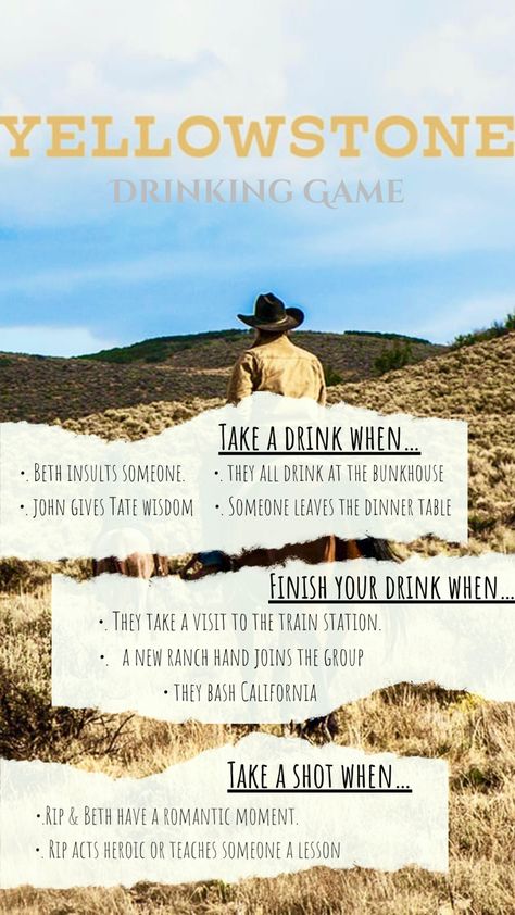 Yellowstone Drinking Game, Tv Show Drinking Games, Yellowstone Tv Series, Fun Drinking Games, Bingo Sheets, Drinking Game, Cozy Season, Take A Shot, Romantic Moments