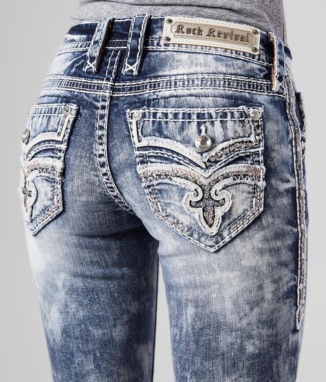 Rock Revival Raven Straight Stretch Cuffed Jean - Women's Jeans in Raven CJ223 | Buckle Buckle Jeans Women, 2000 Pants, Country Western Fashion, Latina Clothes, Clothes Websites, Rock Revival Jeans Women, Styling Clothes, Bday List, Best Jeans For Women