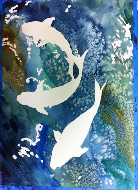 Masking Fluid Art Ideas, Watercolor With Masking Fluid, Masking Fluid Art, Negative Painting Acrylic, Acrylic Pour Art, Masking Fluid Ideas, Masking Fluid Watercolor Ideas, Masking Fluid Watercolor, Reverse Watercolor