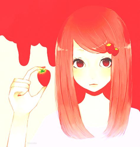 amazing anime pics | adorable, amazing, anime, art, beautiful - inspiring picture on Favim ... Red Hair, Anime Art, Strawberry Drawing, Strawberry Pie, Girl Icons, Girl Drawing, A Girl, Anime Icons, Cute Art