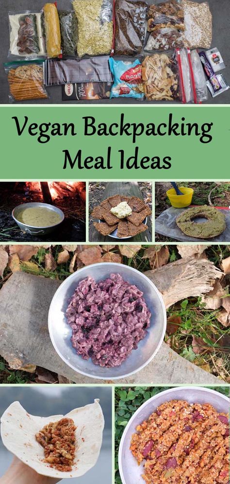 18 Vegan Backpacking Meal Ideas - Mom Goes Camping Lightweight Camping Meals, Dehydrated Vegan Meals, Backpacking Food Ideas Meal Planning, Cheap Backpacking Meals, Diy Instant Backpacking Meals, Vegan Dehydrated Backpacking Meals, Healthy Backpacking Meals, Vegan Gluten Free Camping Meals, Vegetarian Backpacking Meals