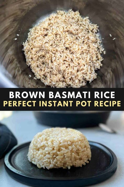 If you're looking for Instant Pot rice recipes, you have to try this easy and healthy recpe for brown basmati rice. Cooked quickly and easily in the Instant Pot, this healthy side dish is perfect for any day of the week. Serve with your favorite meals, or prepare it for a weekly meal prep. Basmati Rice In Instant Pot, Rice In Instant Pot, Basmati Brown Rice, Rice In The Instant Pot, Brown Basmati Rice, Basmati Rice Recipes, The Best Rice, Pressure Cooker Rice, Rice On The Stove