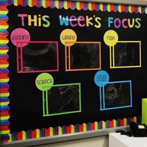 🍏 Let’s make learning fun! on Instagram: “What an awesome way to use the write and wipe sleeves! 💡 Don’t you just love it when you come across such a simple, but brilliant idea?! We…” Encouraging Bulletin Board Ideas, Reading And Math Bulletin Board Ideas, What Are We Learning Bulletin Board, Grade 1 Classroom Decor, Kindergarten Classroom Supply Organization, Subject Bulletin Boards Focus Walls, Classroom Objectives Display Elementary, What We’re Learning Bulletin Board, What We're Learning Bulletin Board